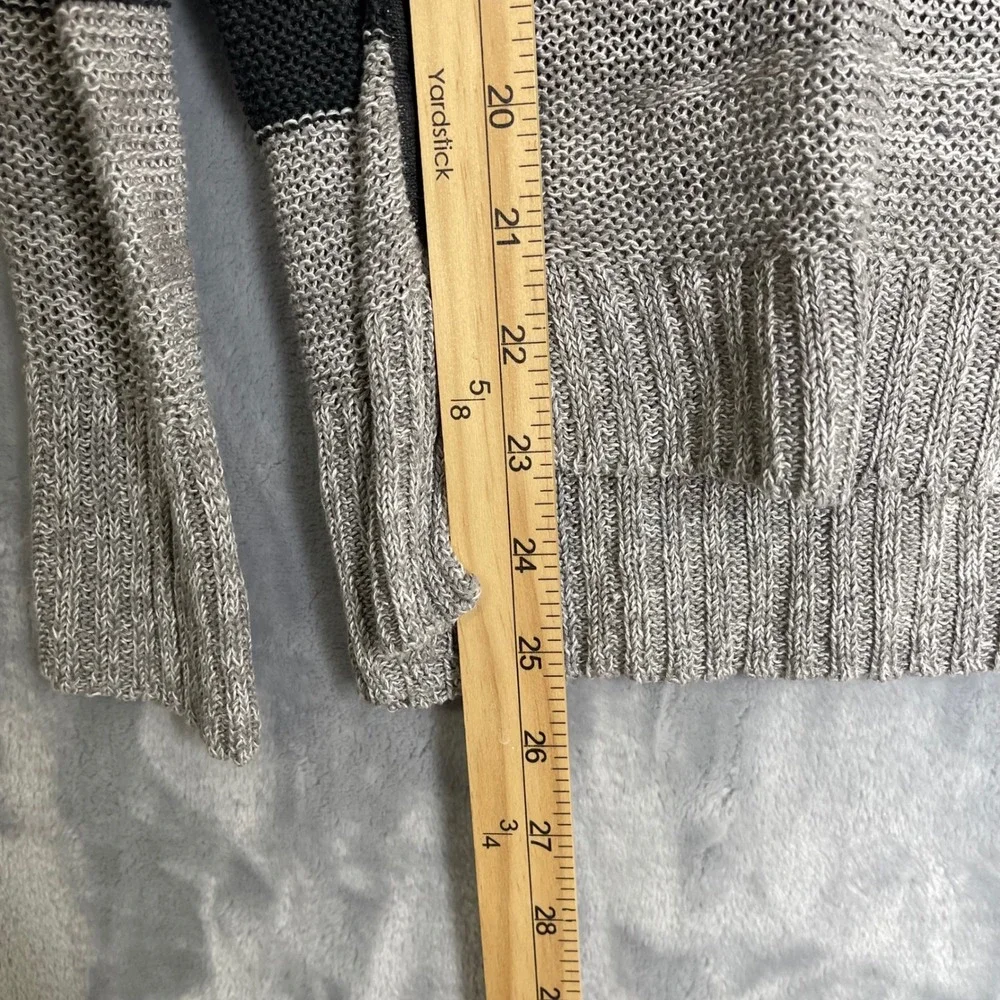 Eileen Fisher‎ 100% Organic Linen Sweater Womens S Grey Striped Lagenlook Knit - Picture 7 of 8